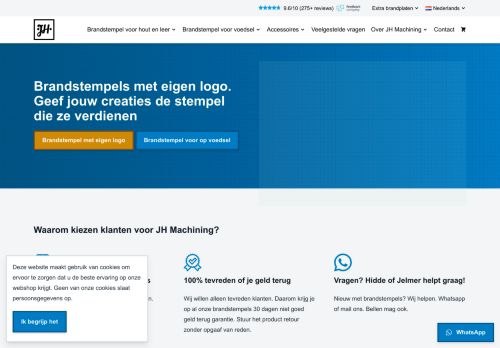 Screenshot van jhmachining.nl