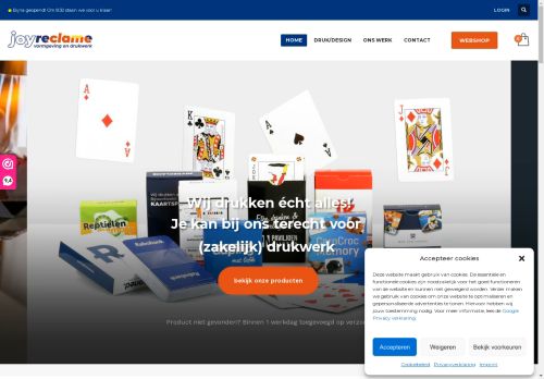 Screenshot van joyreclame.nl