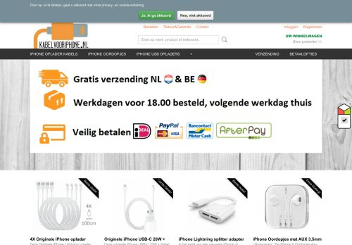 Screenshot van kabelvooriphone.nl