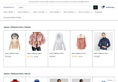 Screenshot van kledingwinkelen.nl