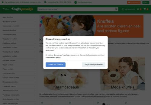 Screenshot van knuffelparadijs.nl