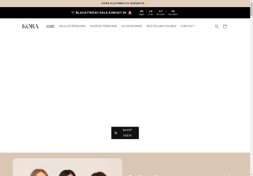 Screenshot van korahair.nl