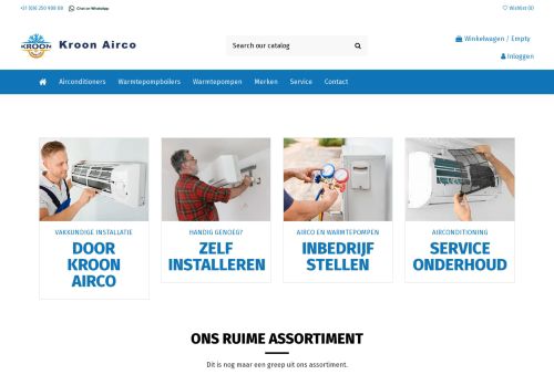 Screenshot van kroonairco.nl