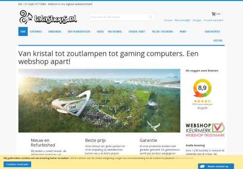 Screenshot van lalashops.nl