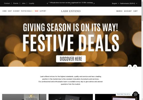 Screenshot van lashextend.nl