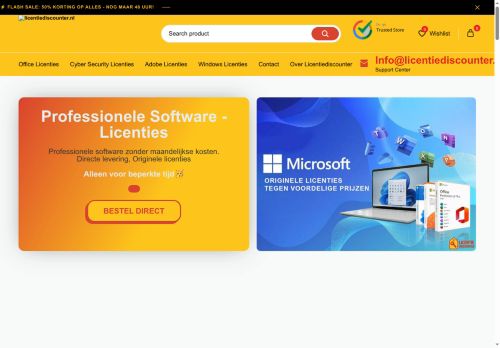 Screenshot van licentiediscounter.nl
