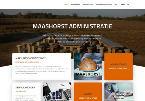 Screenshot van maashorst-administratie.nl