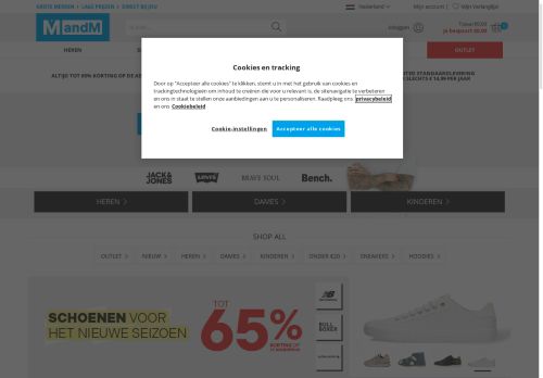 Screenshot van mandmdirect.nl