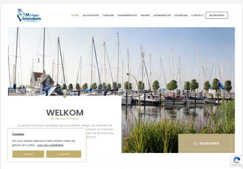 Screenshot van marinavolendam.nl
