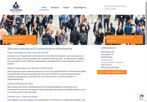 Screenshot van mdhrecruitment.nl