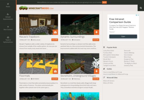 Screenshot van minecraftmods.com