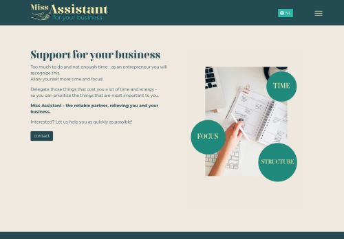 Screenshot van miss-assistant.nl