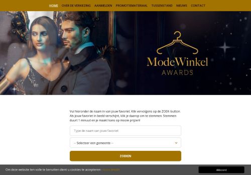 Screenshot van modewinkelawards.nl