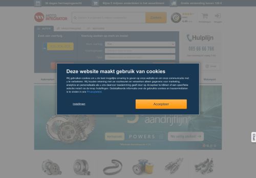 Screenshot van motointegrator.nl