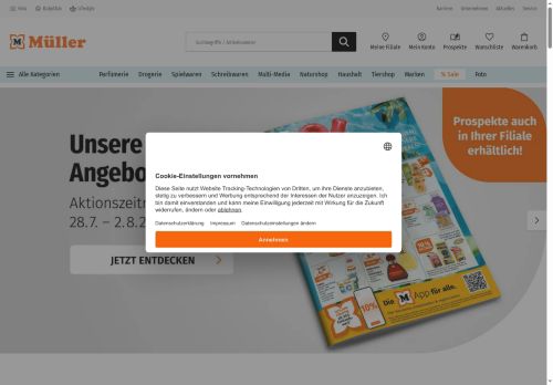 Screenshot van mueller.de