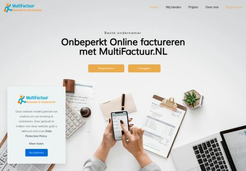 Screenshot van multifactuur.nl