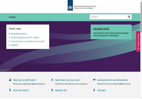 Screenshot van ncsc.nl