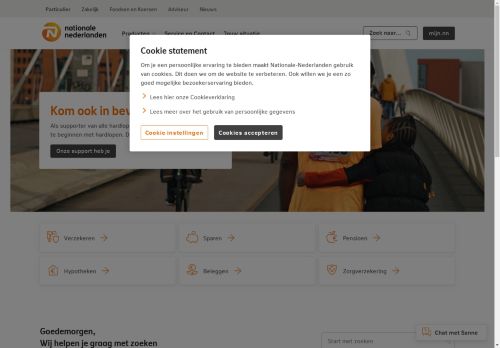 Screenshot van nn.nl