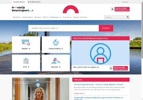 Screenshot van noordelijkbelastingkantoor.nl