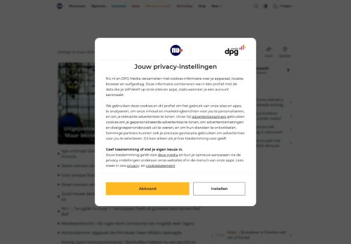 Screenshot van nu.nl