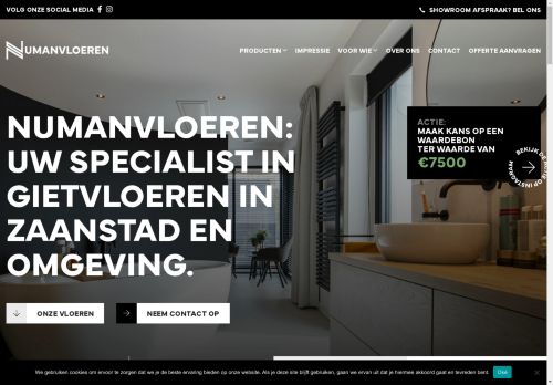 Screenshot van numanvloeren.nl