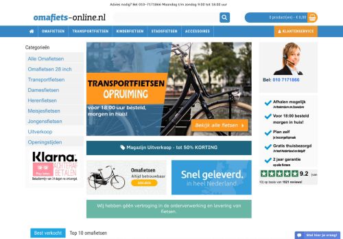 Screenshot van omafiets-online.nl