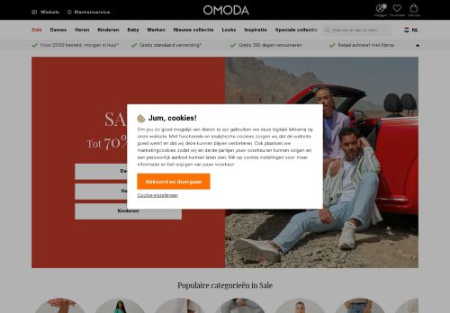 Screenshot van omoda.nl