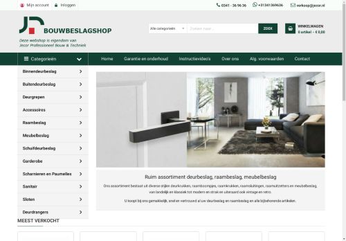 Screenshot van onlinebouwbeslagshop.nl