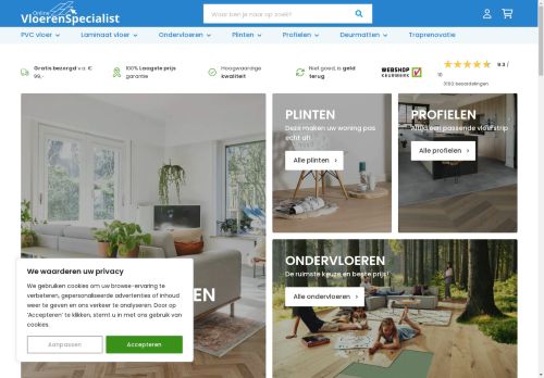 Screenshot van onlinevloerenspecialist.nl