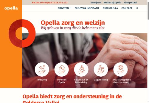 Screenshot van opella.nl