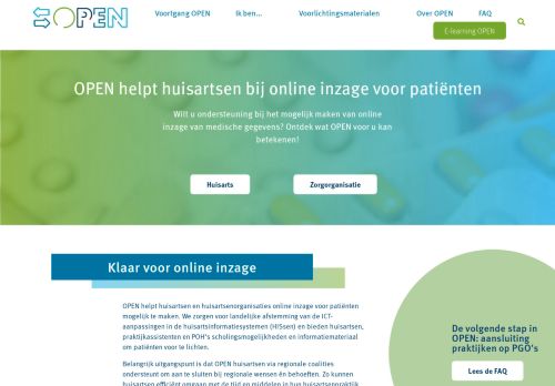 Screenshot van open-eerstelijn.nl