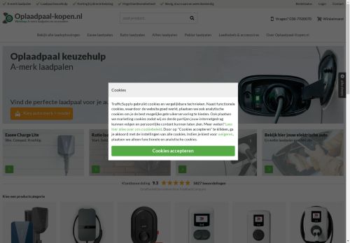 Screenshot van oplaadpaal-kopen.nl