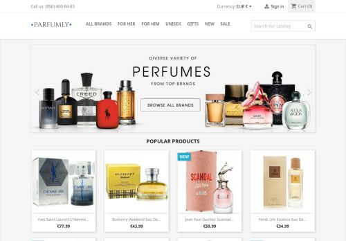 Screenshot van parfumly.com