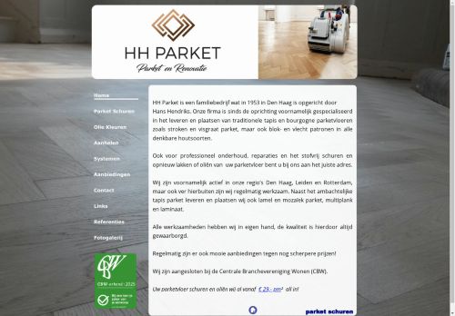 Screenshot van parket-schuren.nl