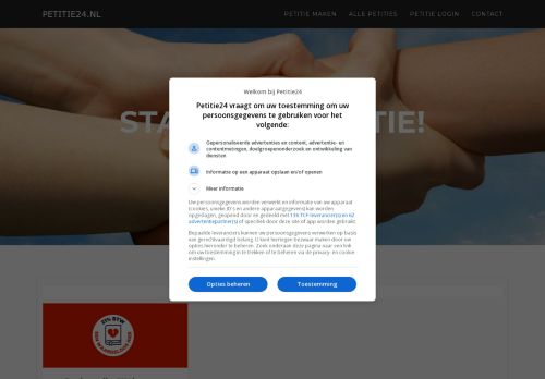Screenshot van petitie24.nl