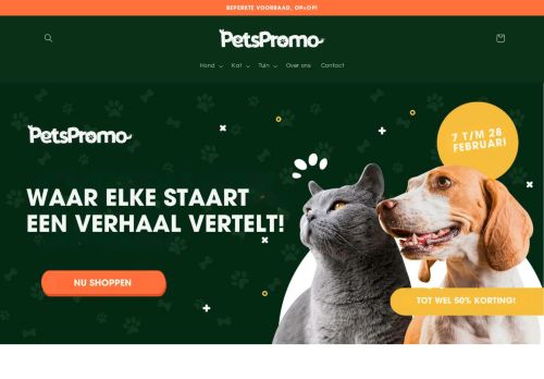 Screenshot van petspromo.nl