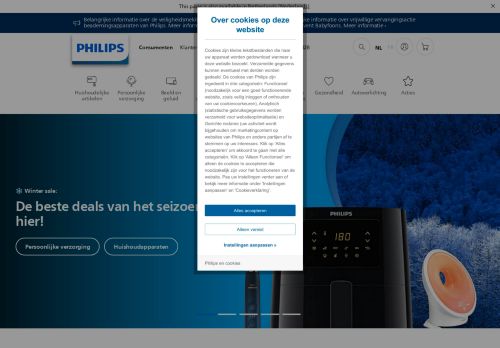 Screenshot van philips.be