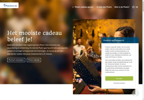 Screenshot van pluimen.nl