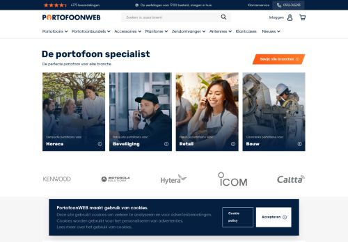 Screenshot van portofoonweb.nl