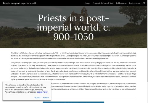 Screenshot van postimperialpriests.eu