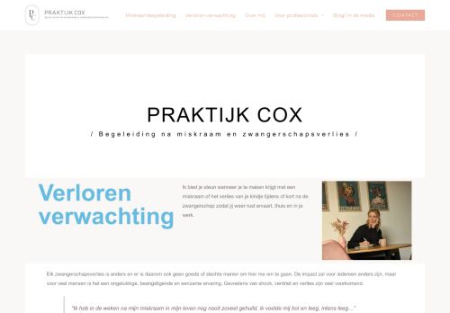 Screenshot van praktijkcox.nl