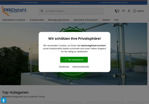 Screenshot van priostahl.de