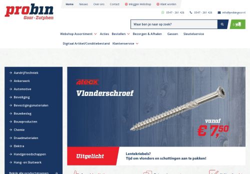 Screenshot van probingoor.nl