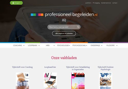 Screenshot van professioneelbegeleiden.nl