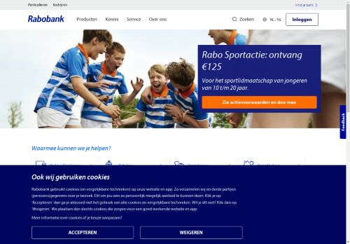 Screenshot van rabobank.nl