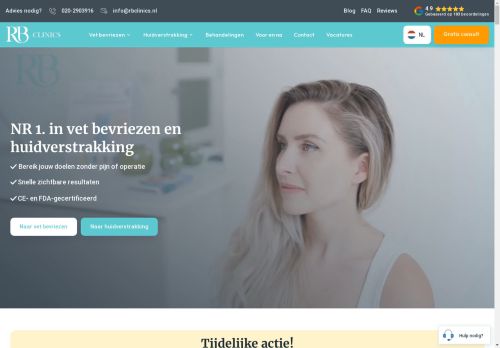 Screenshot van rbclinics.nl