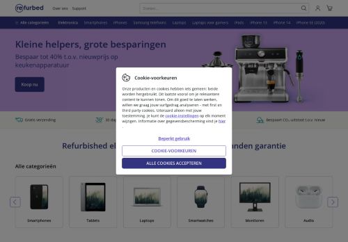 Screenshot van www.refurbed.be