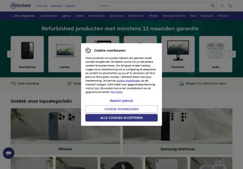 Screenshot van refurbed.nl