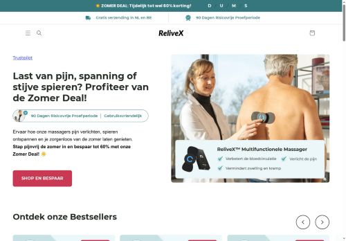 Screenshot van relivex.nl