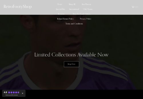 Screenshot van retrofootyshop.org